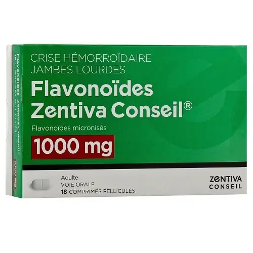 ZENTIVA - Flavonoïdes 1000mg Crise Hémorroïdaire - 18 comprimés pelliculés