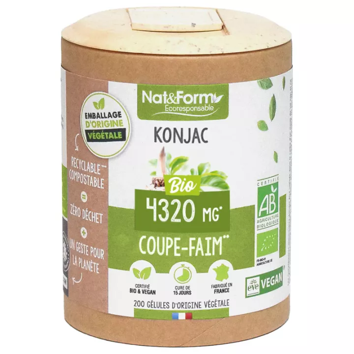 Nat & Form Konjac Bio 200 Gélules Végétales Eco