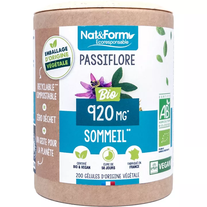 Nat & Form Passiflore Bio 200 Gélules Végétales Eco