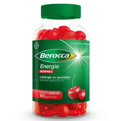 BEROCCA - Gommes Energie - 60gommes Goût Cerise