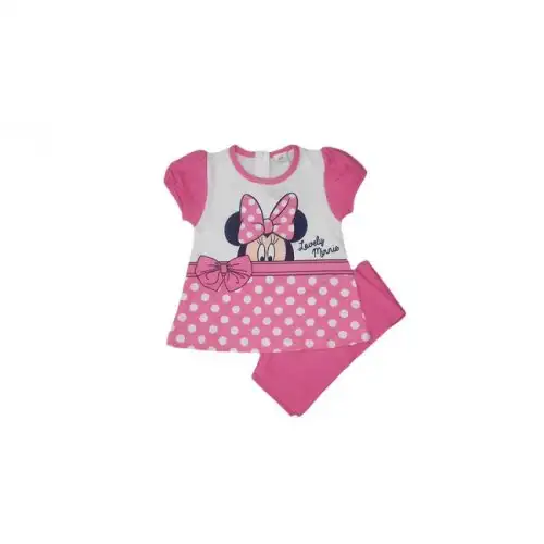 Lot complet 2pcs coton bébé fille Disney baby Minnie blanc fuchsia 24 m