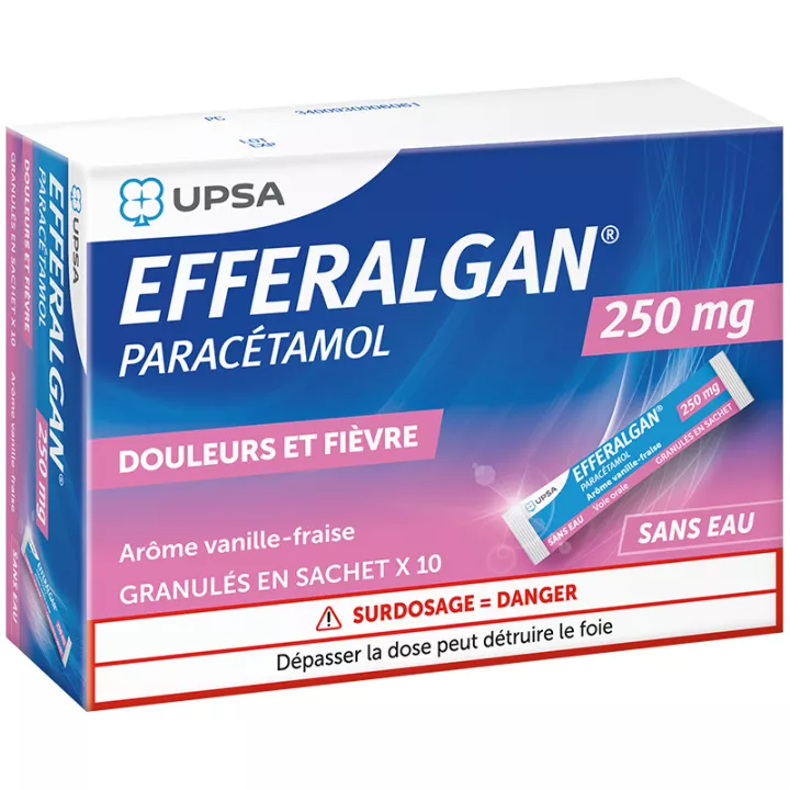 Efferalgan Paracétamol 250 mg Enfant Granulés Fraise 10 sachets