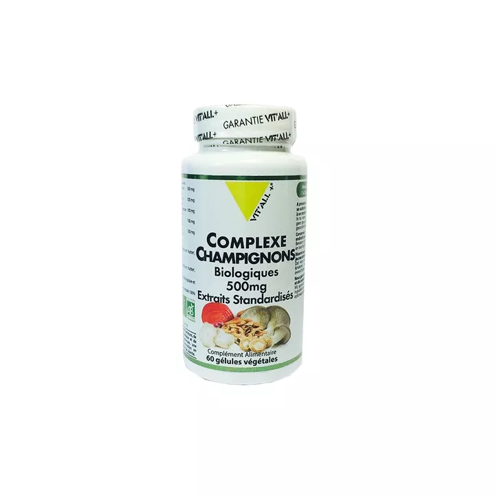 Vitall+ Complexe Champignons Bio 500 mg 60 gélules