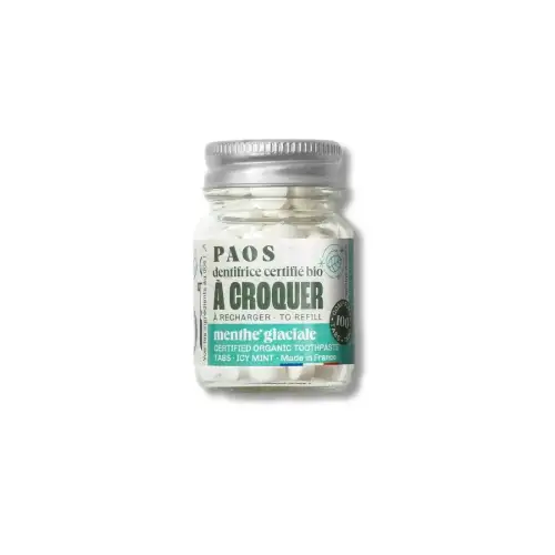 PAOS - Dentifrice BIO - Menthe Glaciale - 100 Comprimés à Croquer