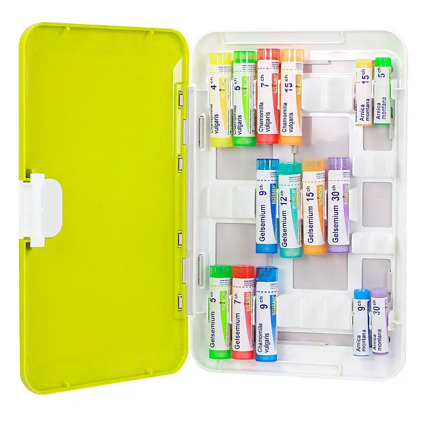 Pilbox Homeo Pilulier Homémopatique - Vert - Réduit les Risques d'Oubli - 1 pièce