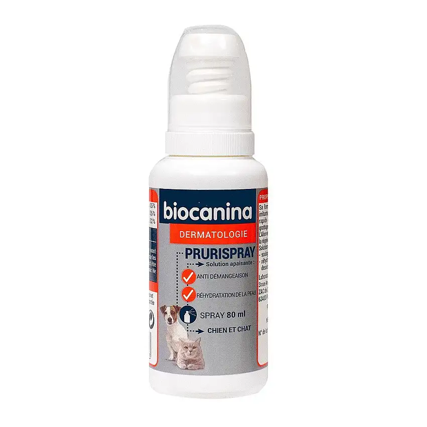 Biocanina Prurispray - 80 ml - Apaisant Démangeaisons pour Chien et Chat