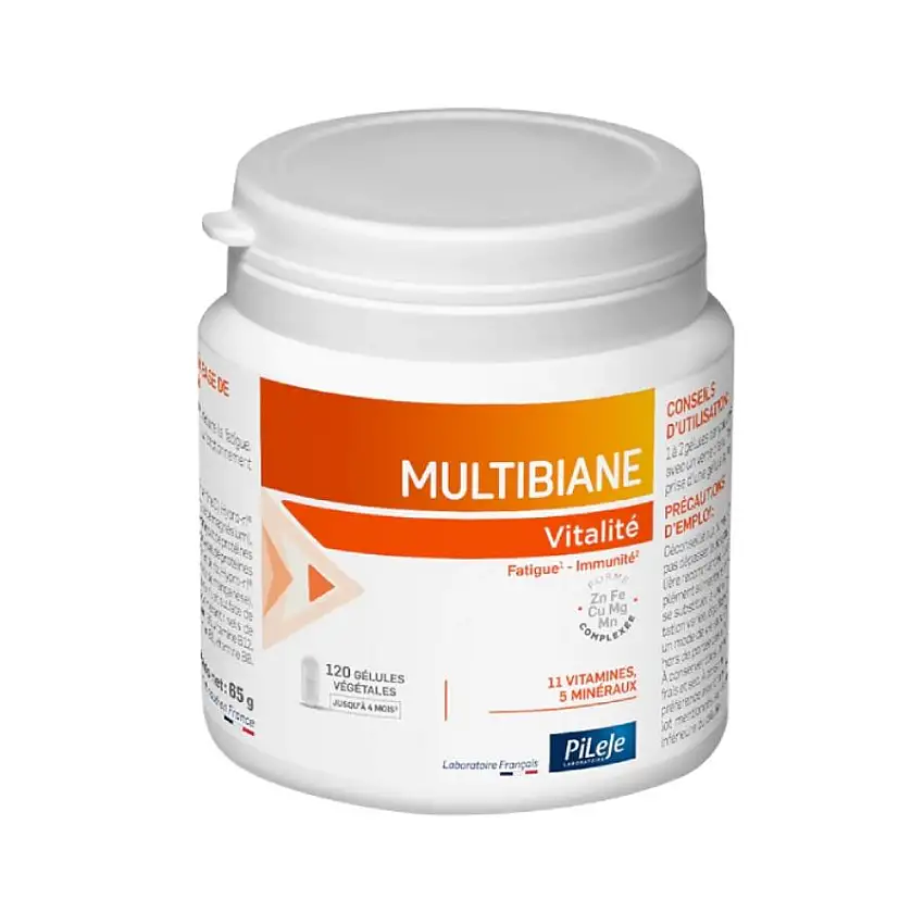 Pileje Multibiane Vitalité - 120 gélules - Fatigue, Immunité