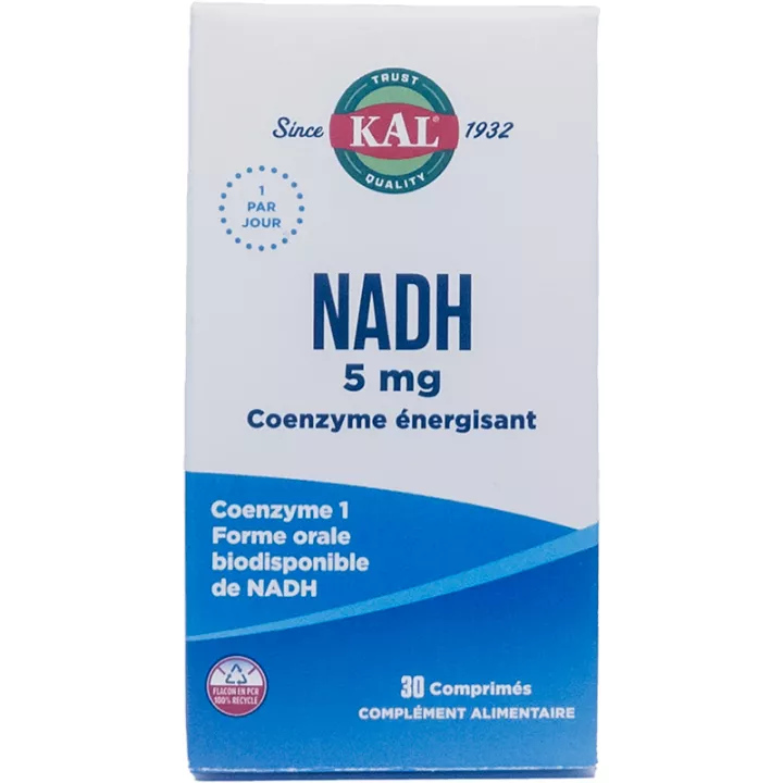 NADH 5 mg Coenzyme Énergisant KAL 30 comprimés