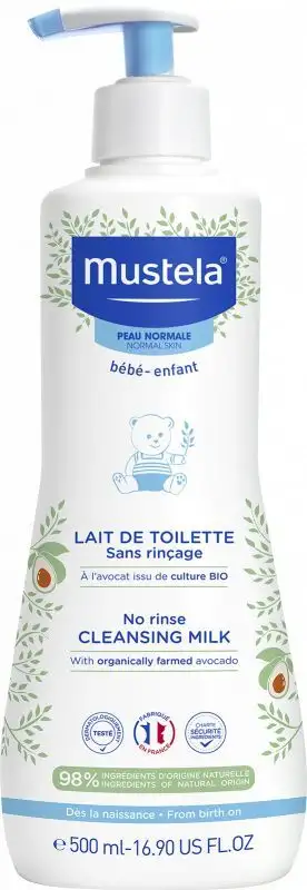 Lait de toilette bio sans rinçage peau normale 500ml