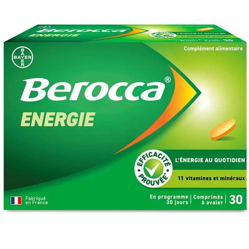 Berocca Énergie - 30 Comprimés à Avaler - Forme Physique et Activité Mentale