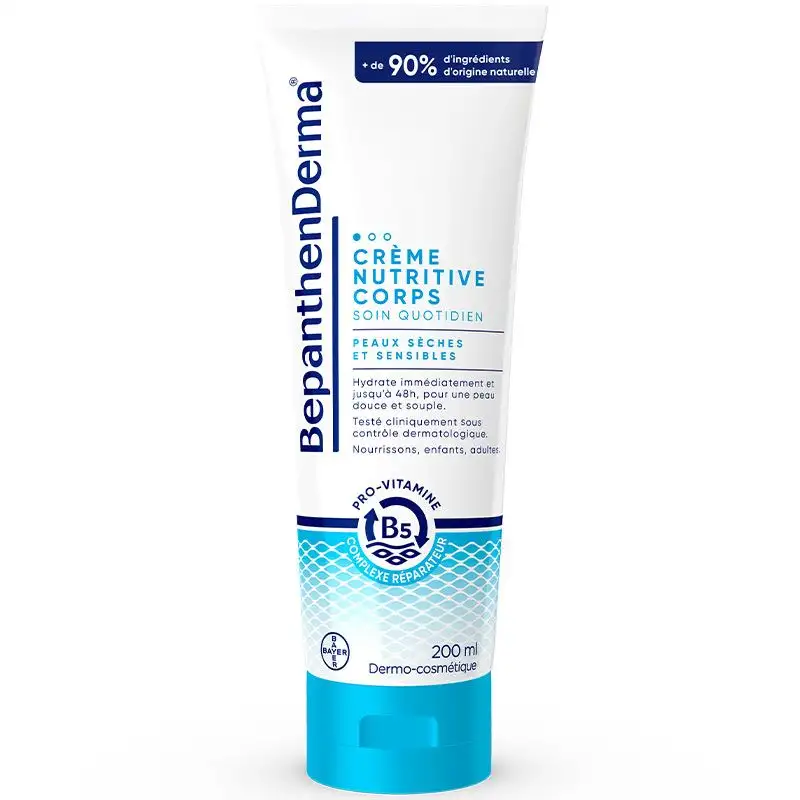 Bepanthen Derma Crème Nutritive Corps - 200 ml - Hydrate, répare et apaise les peaux sèches et sensibles