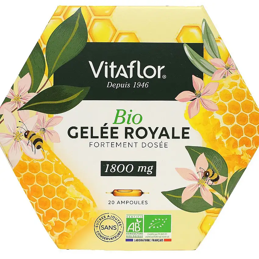 Gelée Royale 1800mg Bio 20 Ampoules