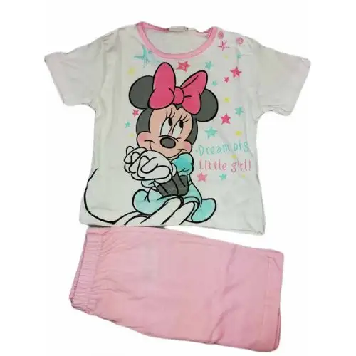 Pyjama t-shirt manches courtes bébé fille rose Disney Minnie Mouse 18 m