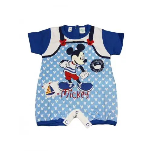 Barboteuse bébé fille Ellepi Disney baby Mickey bleu 3 m