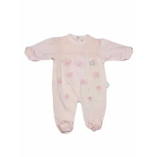 Barboteuse coton bébé fille ellepi rose 9 m