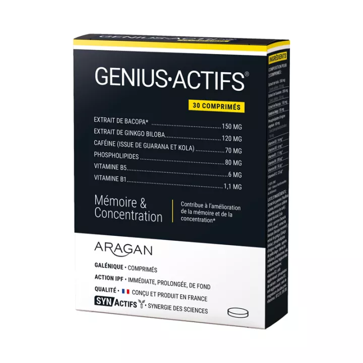 Synactifs Genius-Actifs Mémoire et Concentration 30 Capsules