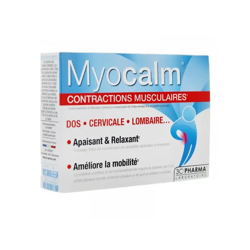 3C PHARMA Myocalm contractions musculaires | 30 comprimés