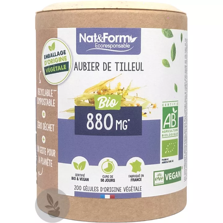 Nat & Form Aubier De Tilleul Bio 200 Gélules Végétales