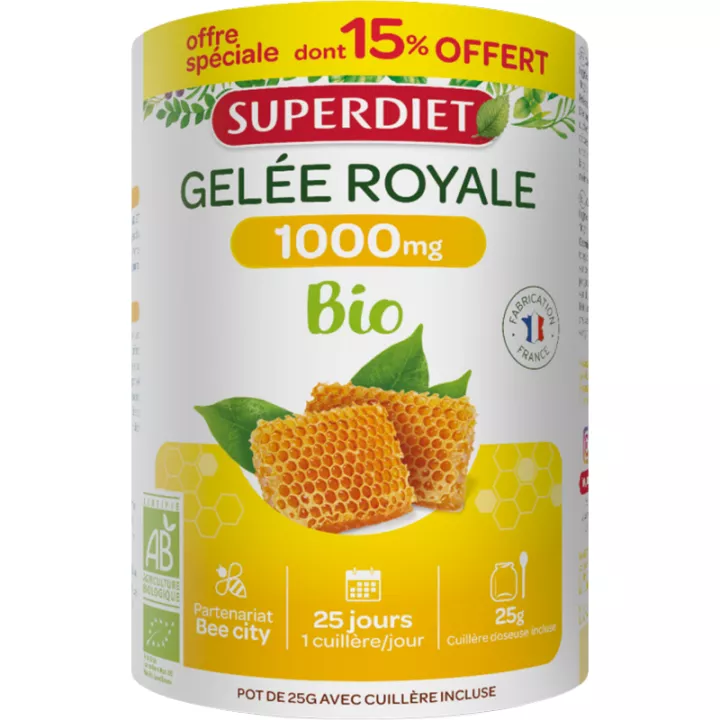 Superdiet Gelée Royale 1000 mg  Bio Pot de 25 g