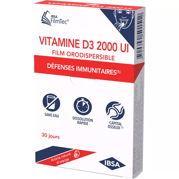 IBSA Filmtec Vitamine D3 2000 Ui 30 films orodispersibles