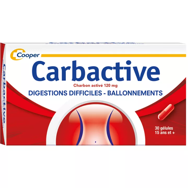 Carbactive Charbon activé 120mg 30 gélules
