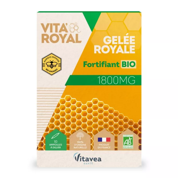 Vita'Royal Gelée Royale Bio 1800 mg 10 Ampoules Nutrisante
