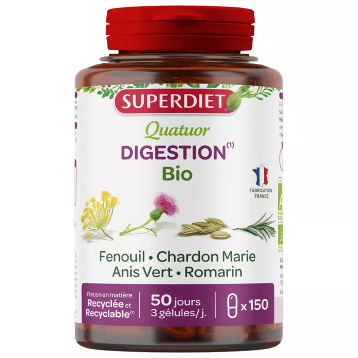 Superdiet Quatuor Digestion Bio 150 gélules