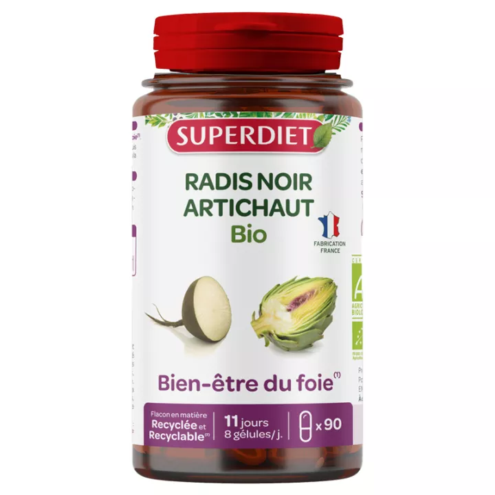 Superdiet Radis Noir Artichaut Bio Bien Être du Foie 80 Comprimés