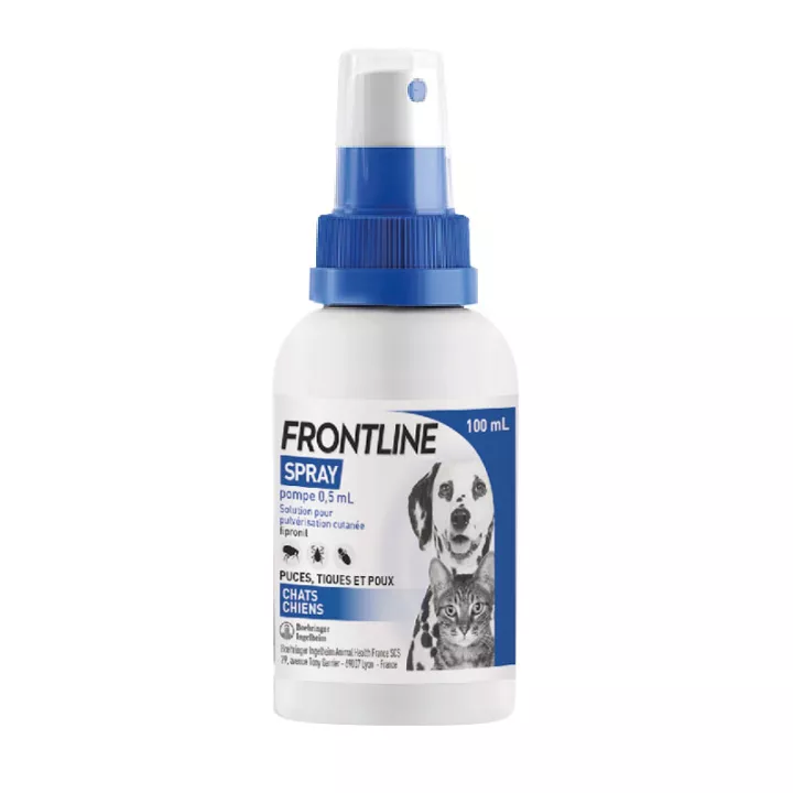 Frontline Spray Puces, tiques Chats et Chiens 100 ml