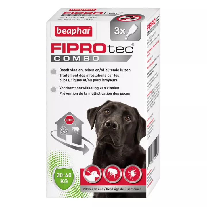 Beaphar Fiprotec 3 Pipettes Combo Spot-On Pour Chiens
