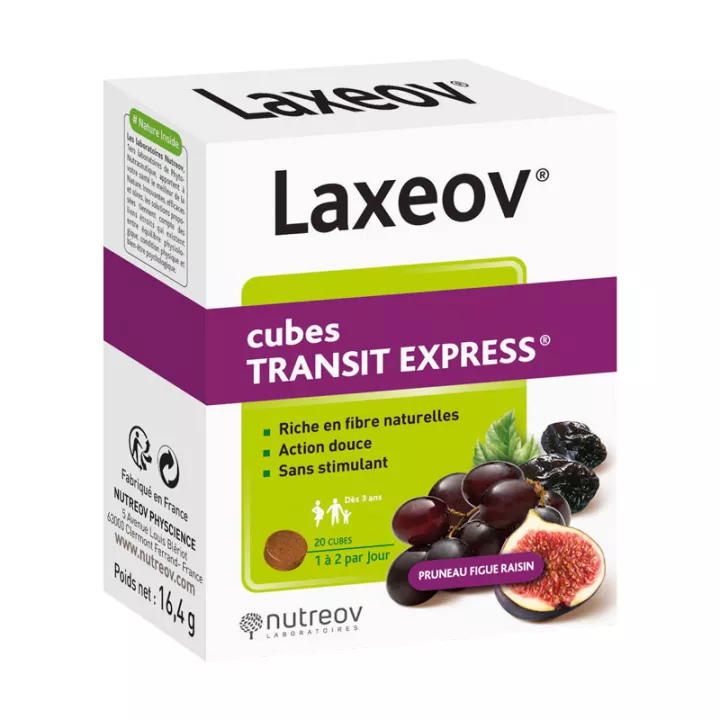 Laxeov Cubes Transit Express Pruneau Figue Raisin 20 cubes