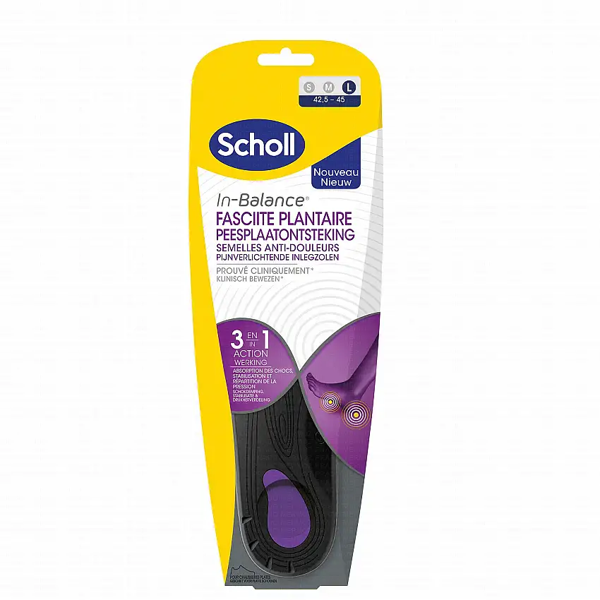 SCHOLL In-Balance - Semelles Anti-Douleurs Fasciite Plantaire taille 42.5/45