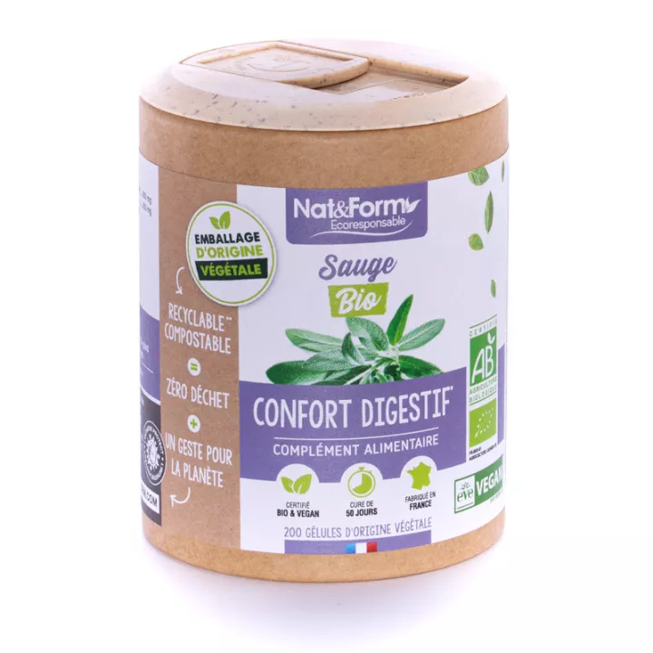 Nat & Form Sauge Bio 200 Gélules Végétales Eco