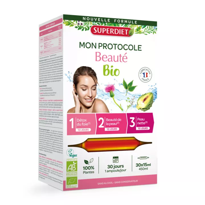Superdiet Protocole Beauté Bio 30 ampoules*
