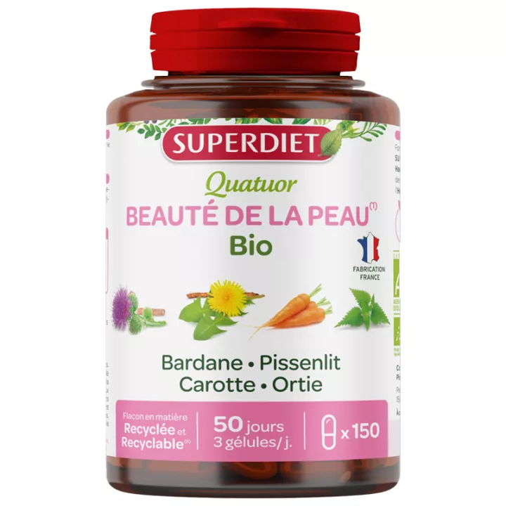 Superdiet Quatuor Beauté de la Peau Bio 150 gélules