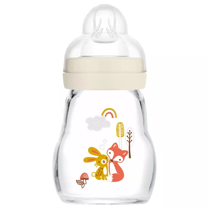 Mam Biberon Verre Couleurs de la Nature +0 Mois 170 ml