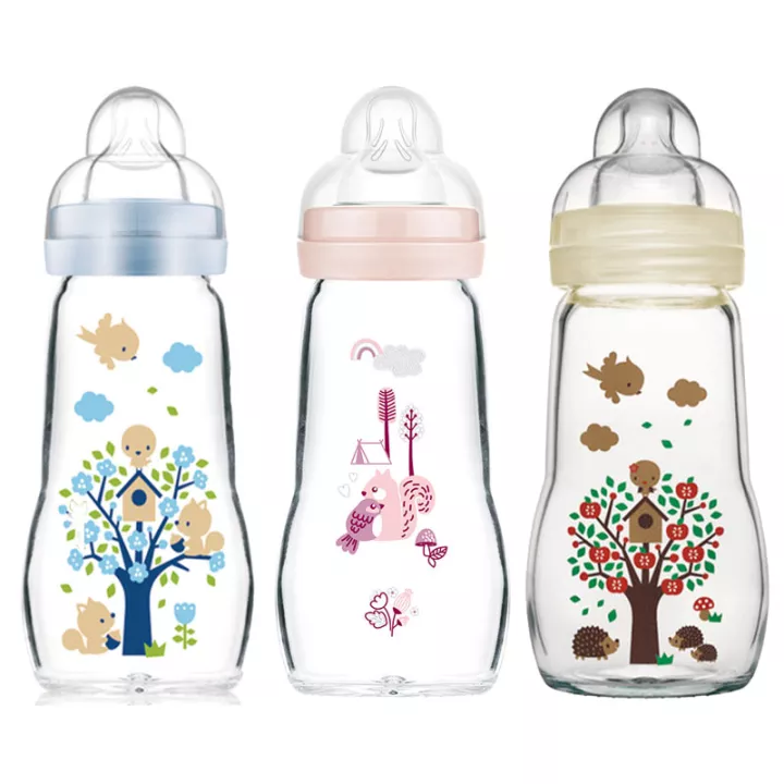 Mam Biberon Verre Couleurs de la Nature +2 Mois 260 ml
