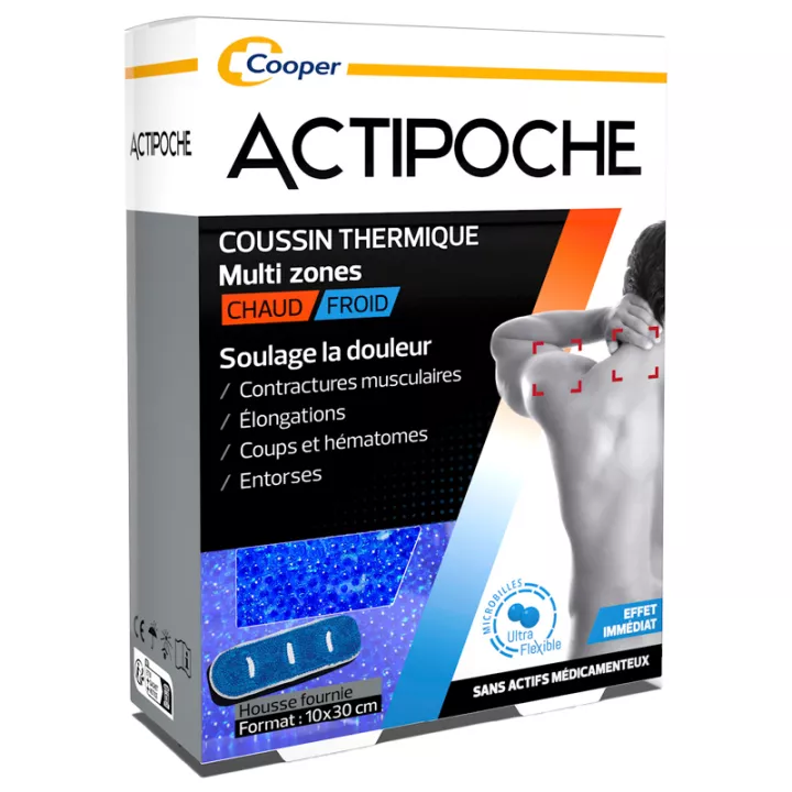 Actipoche Coussin Thermique Microbilles Multi Zones 10 x 30 cm