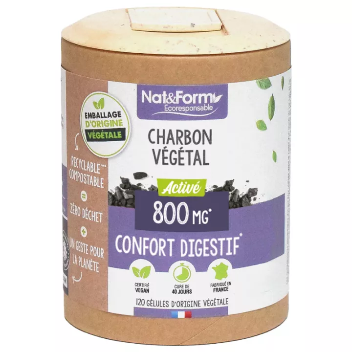 Nat & Form Charbon Vegetal 120 Gélules