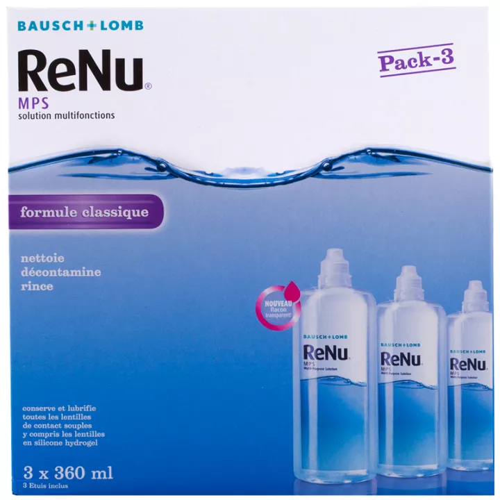 Bausch+Lomb ReNu MPS Solution Multifonctions Lentilles Pack-3