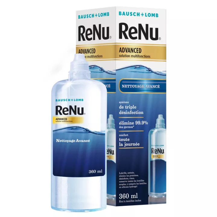 Bausch+Lomb ReNu Advanced Solution Multifonctions Nettoyage Avancé des Lentilles 360 ml
