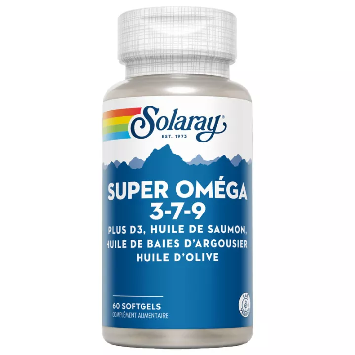 Solaray Super Oméga 3-7-9 Plus D3 60 gélules
