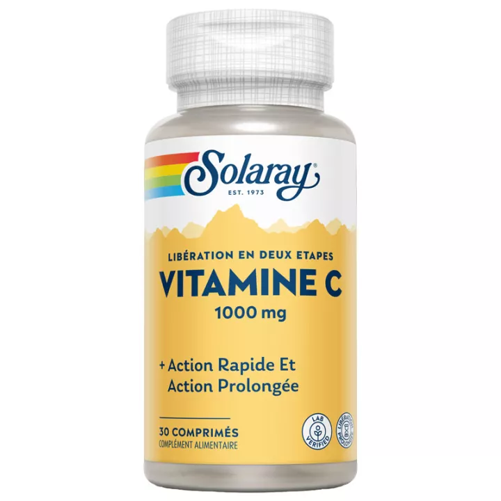 Solaray Vitamine C Libération en Deux Étapes 1000 mg en comprimés