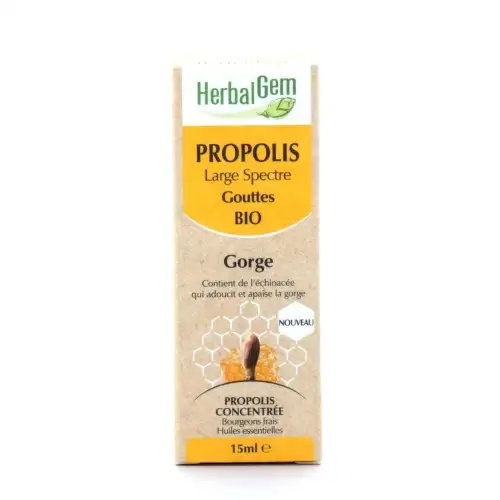 HERBALGEM Propolis Large Spectre Gorge Bio Gouttes (15ml)