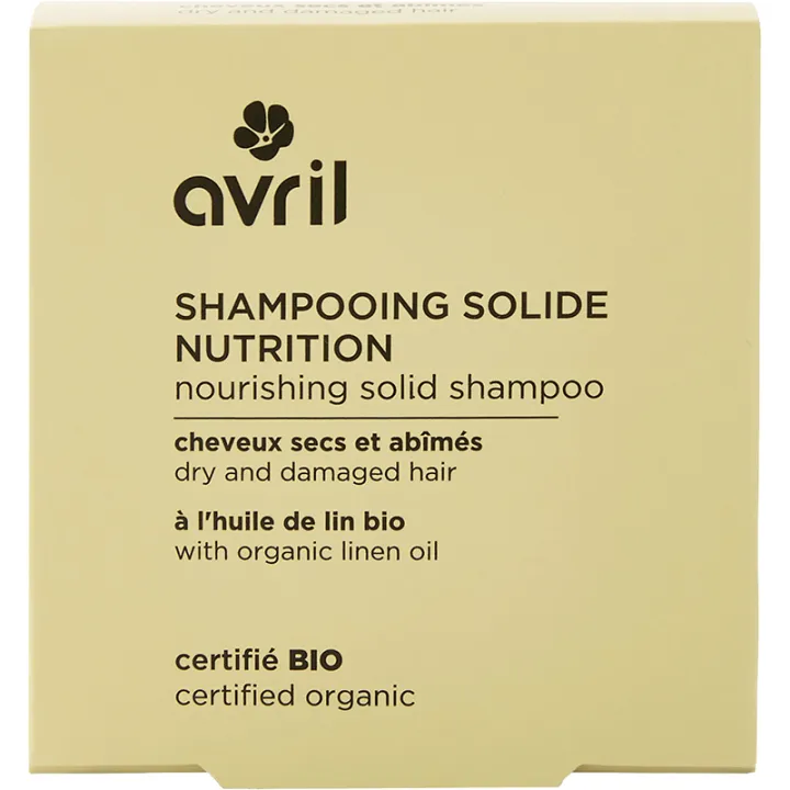 Avril Shampooing Solide Bio Cheveux Secs et Abîmés 60 g