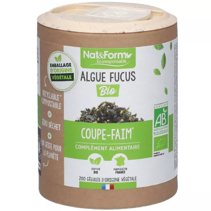 Nat & Form Algue Fucus Bio 200 Gélules Végétales
