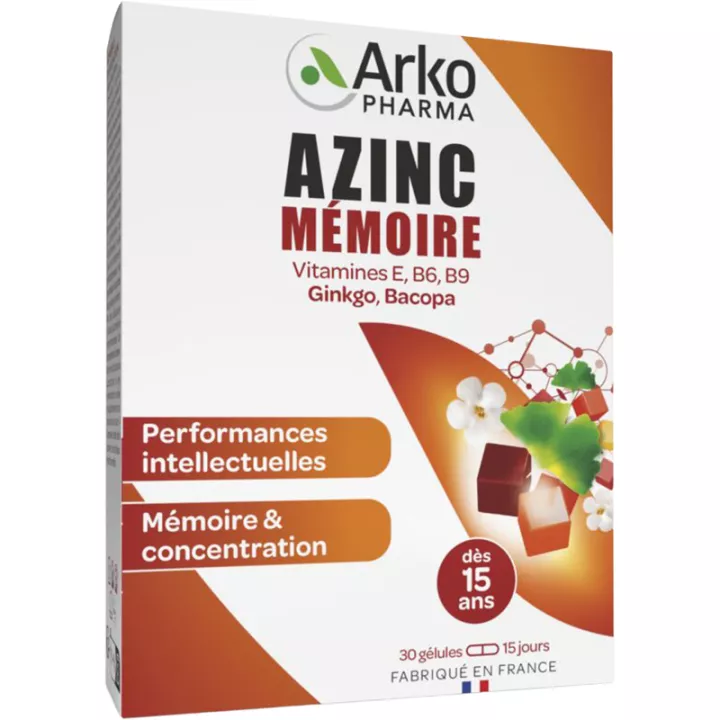 Arkopharma Azinc Mémoire 30 Gélules