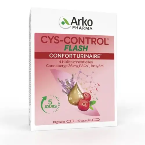 CYS-CONTROL Confort urinaire Flash 5 jours - 10 Gélules + 10 Capsules