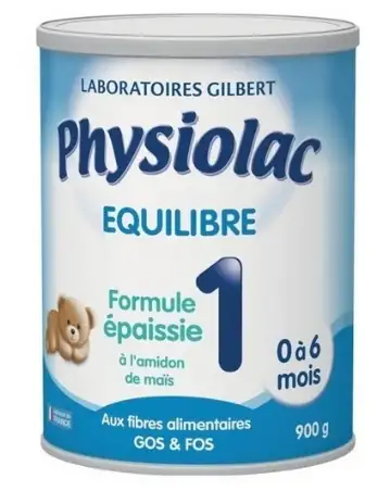 PHYSIOLAC EQUILIBRE Formule épaissie lait 1er âge 900g (0-6 mois)