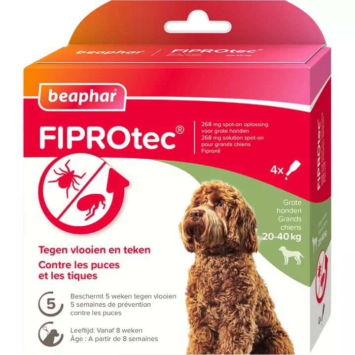 Beaphar Fiprotec 4 pipettes Spot-on pour chiens